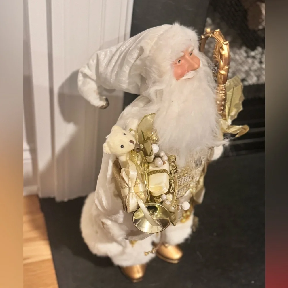 45CM Christmas Holiday Gift Gold Sequin Santa